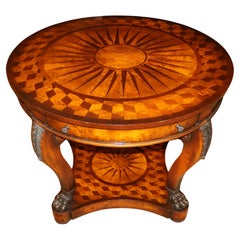 Used Theodore Alexander Bronze Mounted Burled Walnut Inlaid Center Table