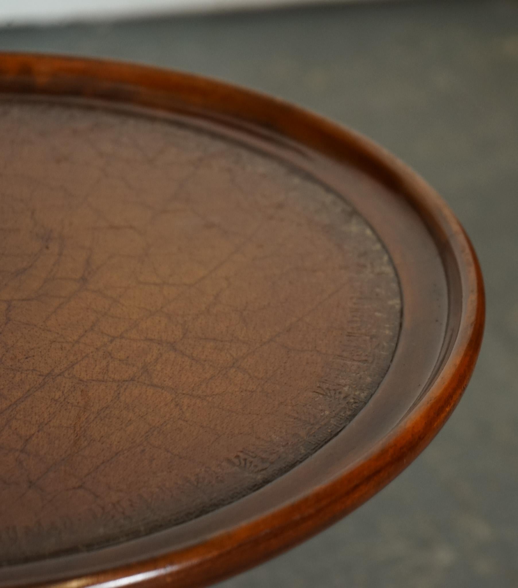 TABLE VINTAGE THEODORE ALEXANDER en cuir marron, à l'extrémité latérale et la partie supérieure en vente 3
