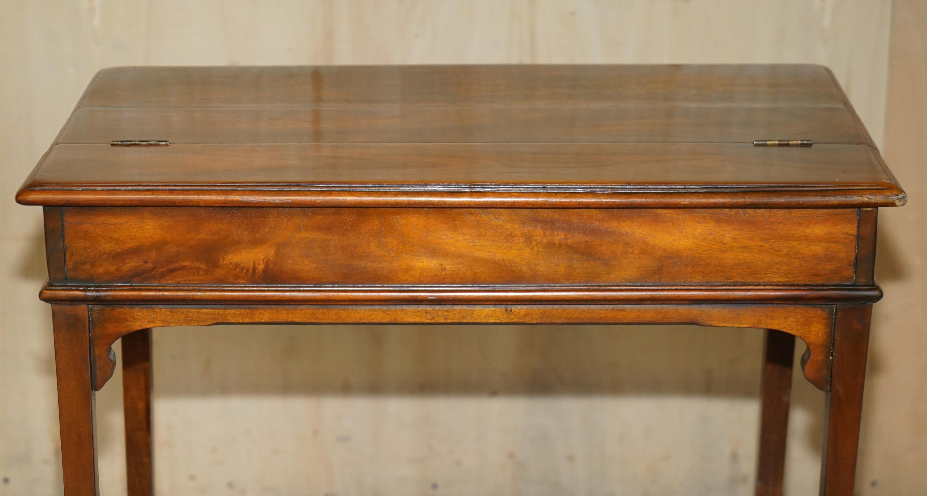 Leather VINTAGE THEODORE ALEXANDER MiLITARY CAMPAIGN STYLE WRITING DESK BROWN LEATHER