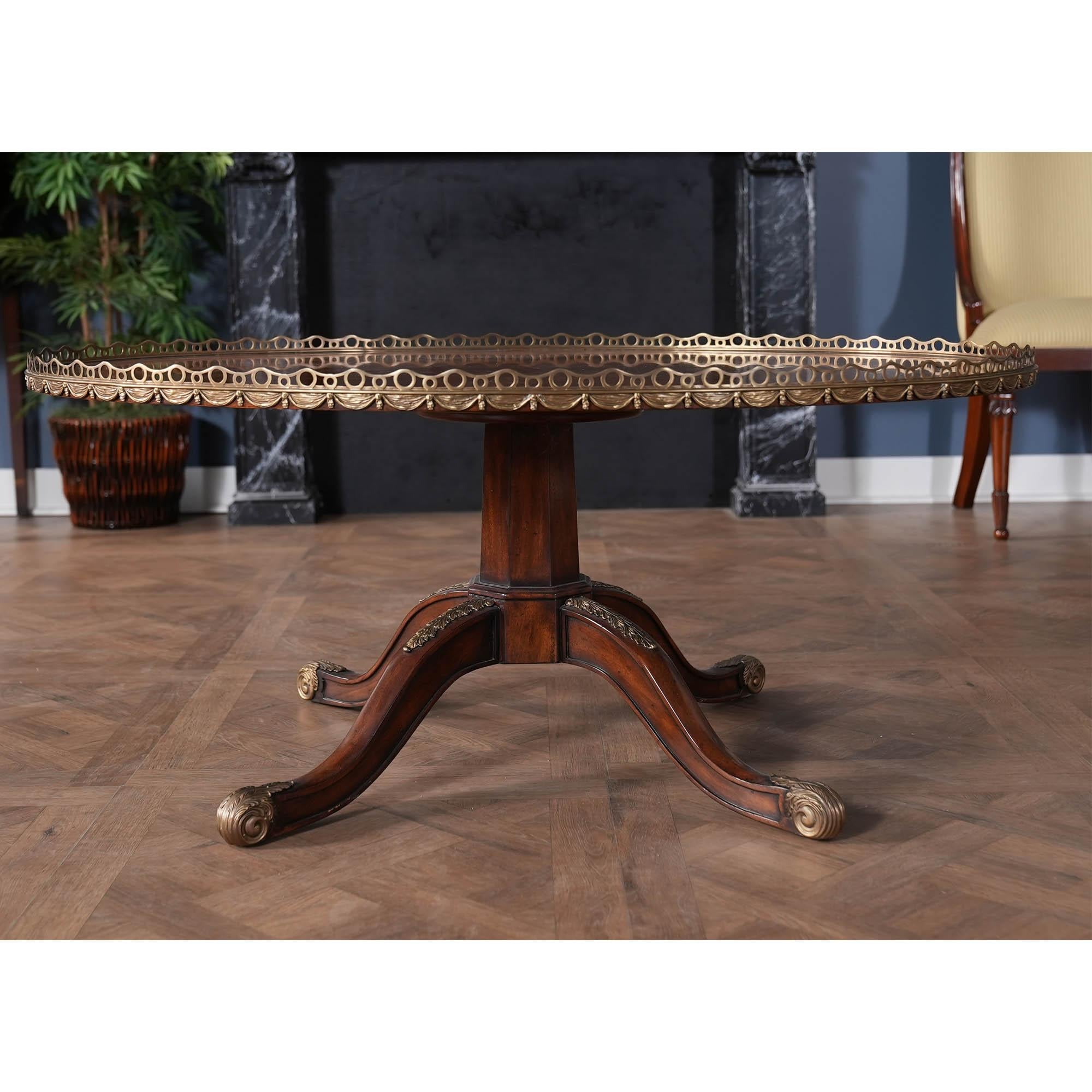 From Niagara Furniture a Vintage Theodore Alexander Oval Coffee Table in excellent original, as found, condition.

Both elegant and incredibly detailed this beautiful Vintage Theodore Alexander Oval Coffee Table has everything one could ask for as a