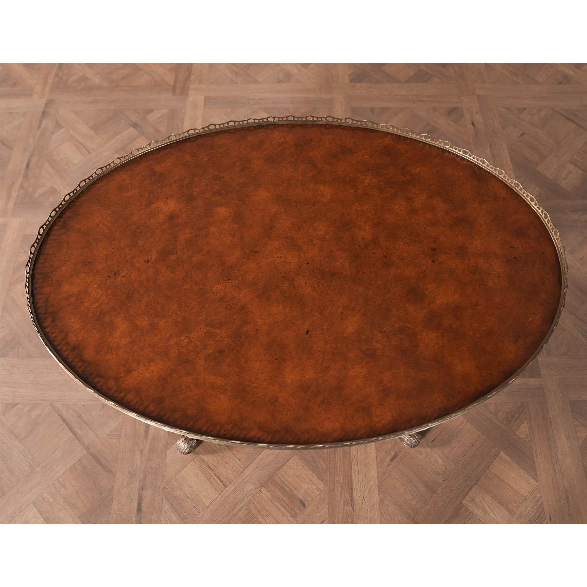 Late 20th Century Vintage Theodore Alexander Oval Coffee Table