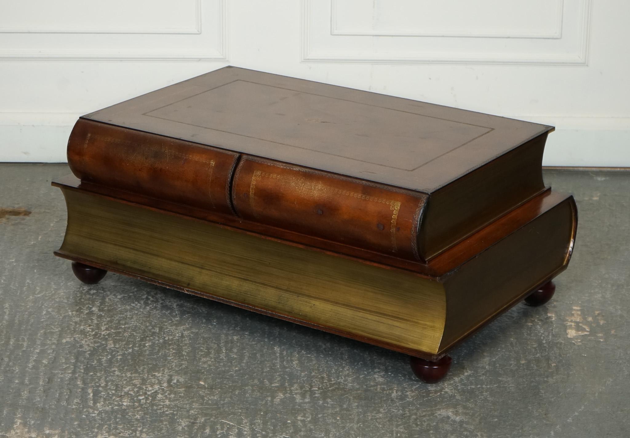Britannique VINTAGE THEODORE ALEXANDER SCHOLARS STACK LiBRARY BOOKCASES COFFEE TABLE DRAWER en vente