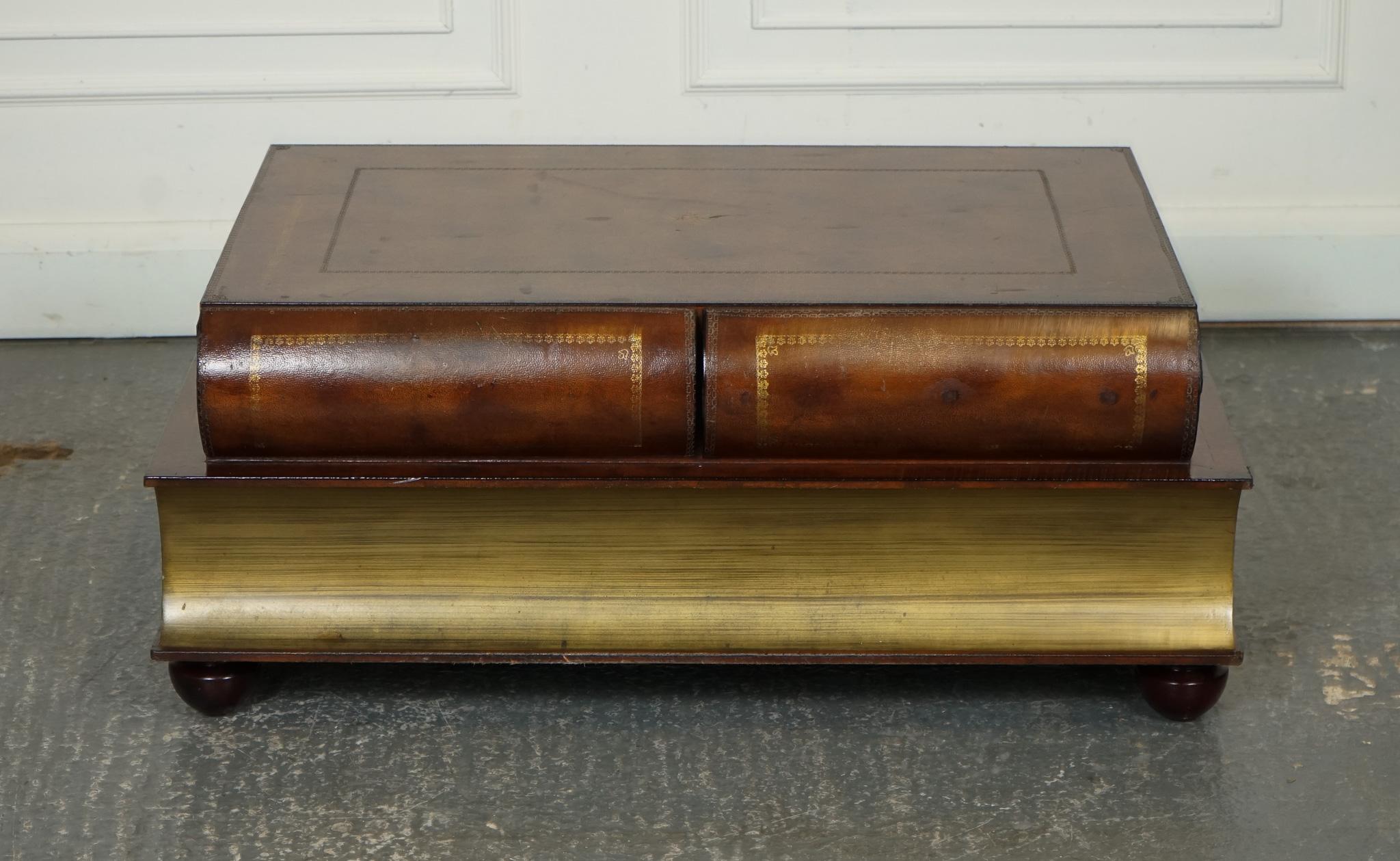 Fait main VINTAGE THEODORE ALEXANDER SCHOLARS STACK LiBRARY BOOKCASES COFFEE TABLE DRAWER en vente