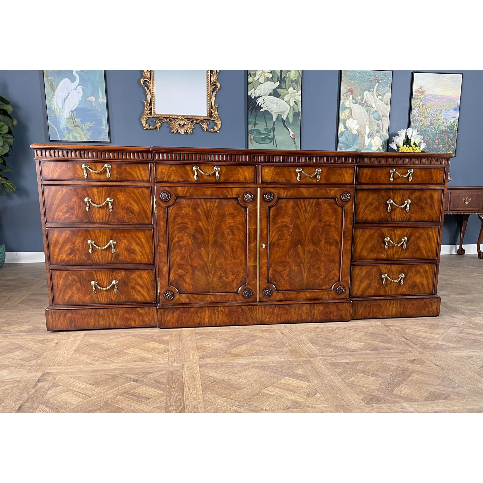 From Niagara Furniture a massive Vintage Theodore Alexander Sideboard in excellent original, as found, condition.

Simple yet sophisticated this oversize Vintage Theodore Alexander Sideboard has everything going for it. A slightly deeper size than