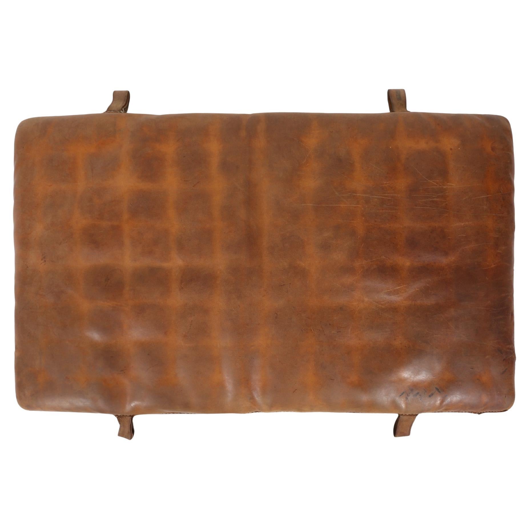 Vintage thick leather gym mat, Belgium 1930s