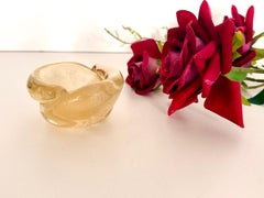 Vintage Thick Murano Glass Ashtray - Catchall with Gold Leaf, Italy