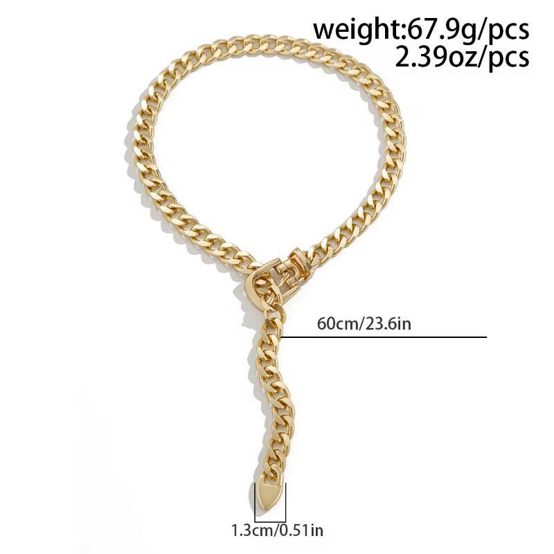 Vintage Thick Open Link Gold Tone Gürtelschnalle Kette Halskette für Damen oder Herren im Angebot