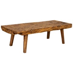 Vintage Thick Slab Wood Coffee Table