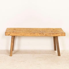 Vintage Thick Slab Wood Coffee Table with Splay Legs