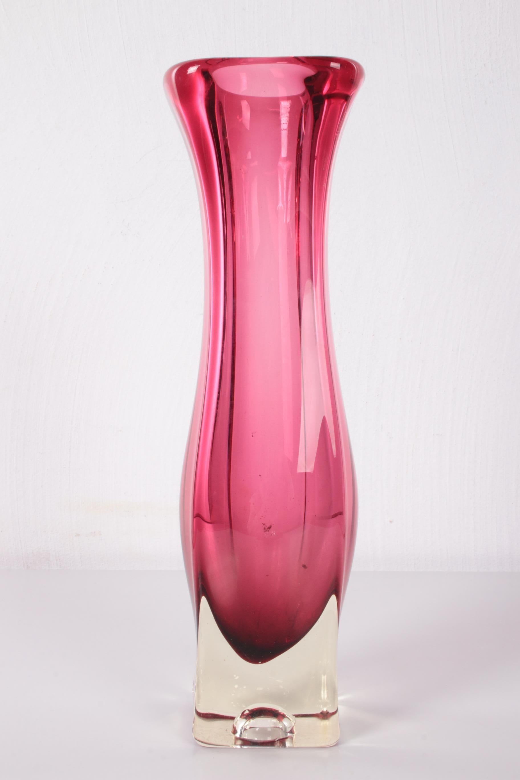 Mid-Century Modern Vase carré épais vintage fabriqué dans les années 60