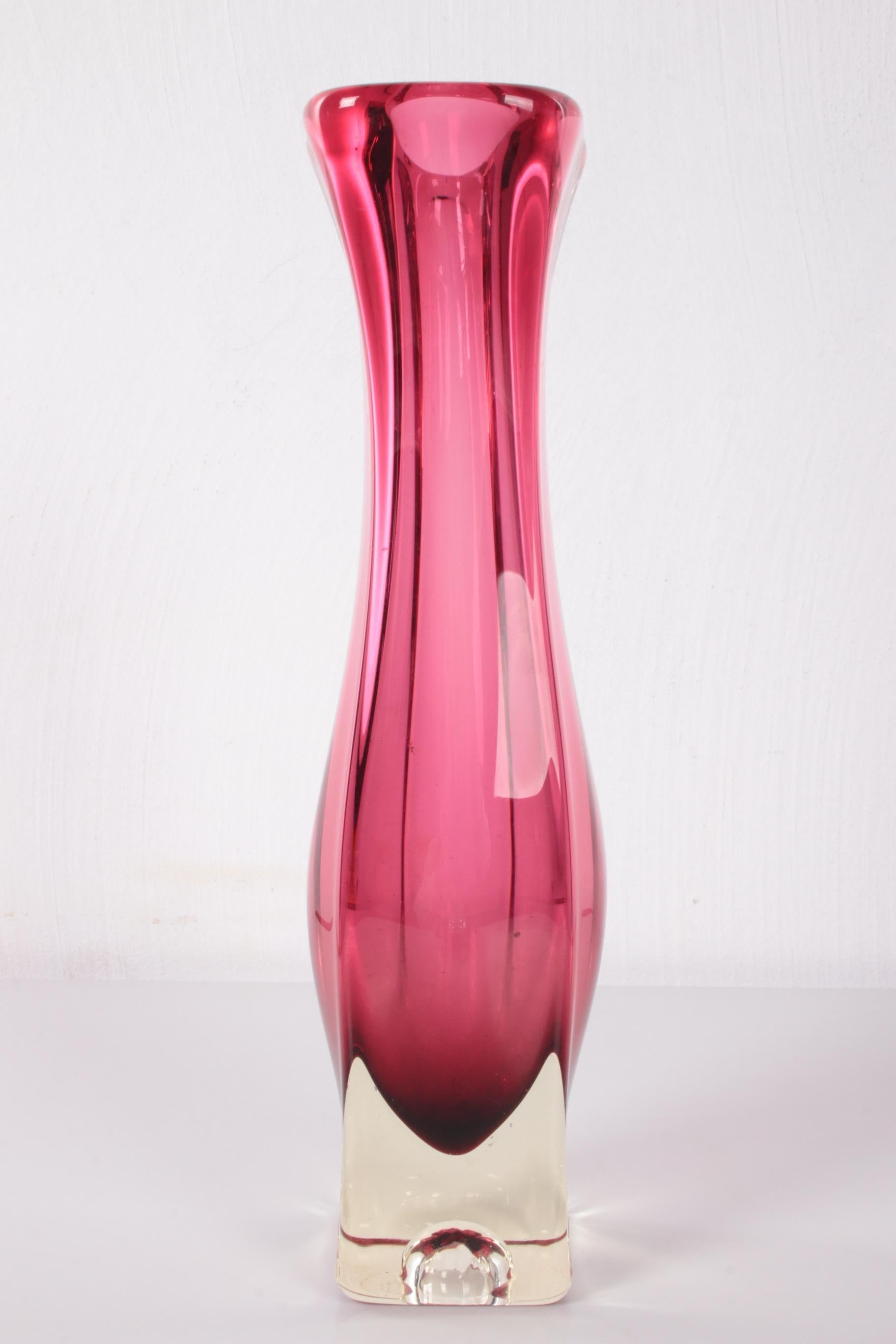 Belge Vase carré épais vintage fabriqué dans les années 60