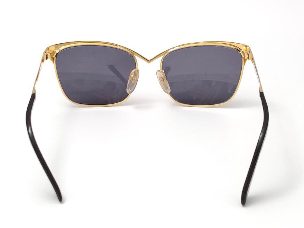 Occhiali da sole vintage Thierry Mugler 25 711 lenti marroni misura media anni '80 Parigi in vendita 3
