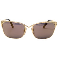 Vintage Thierry Mugler 25 711 Brown Lenses Medium Size 1980's Paris Sunglasses
