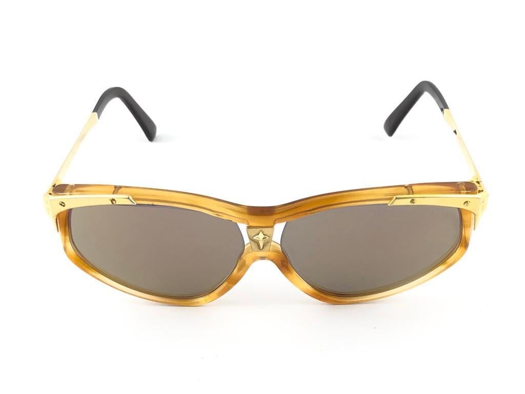 Brown Vintage Thierry Mugler 25 723 Tortoise Cat Eye Medium 1980's Paris Sunglasses For Sale