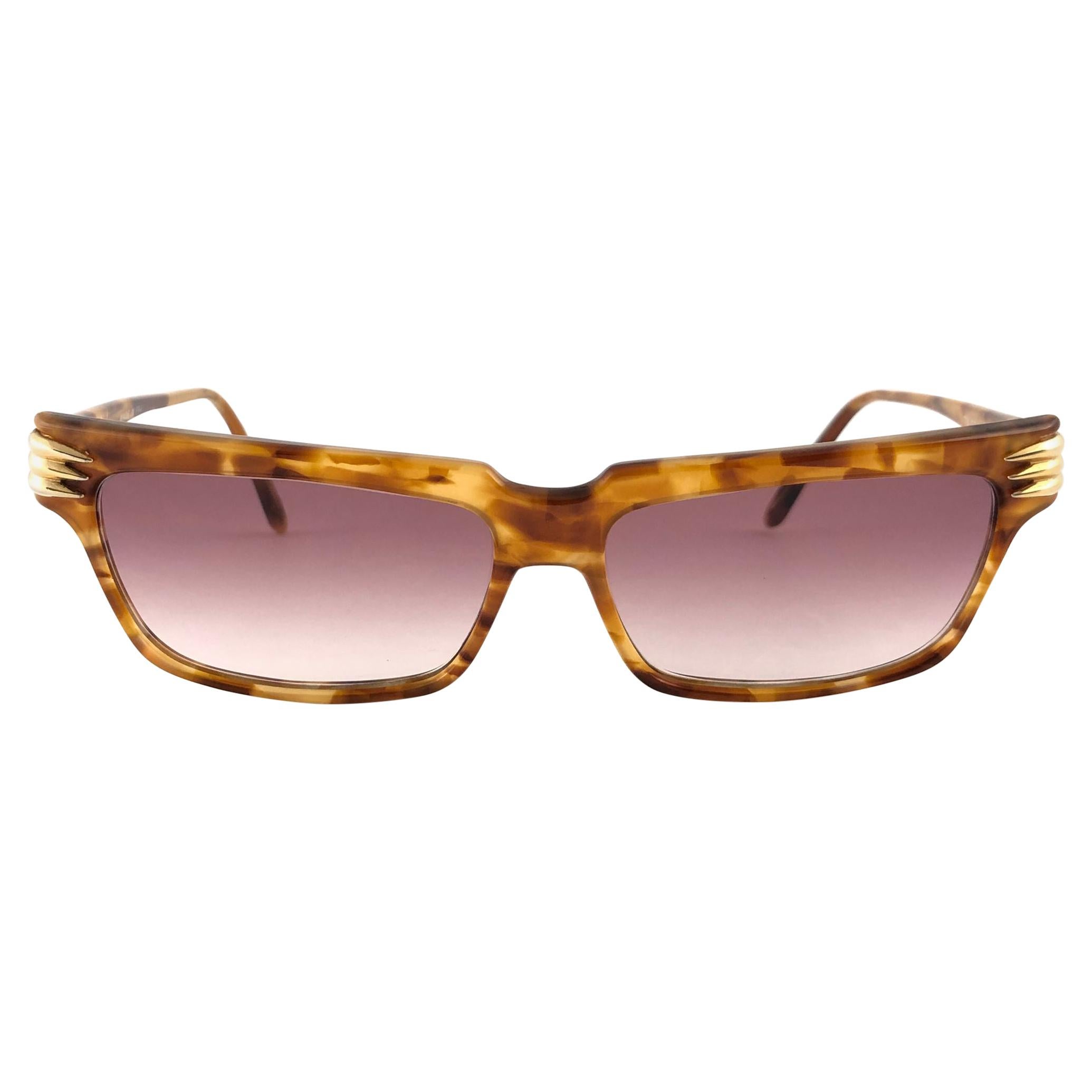 Vintage Thierry Mugler 427 Tortoise Cat Eye Medium Size 1980's Paris Sunglasses For Sale