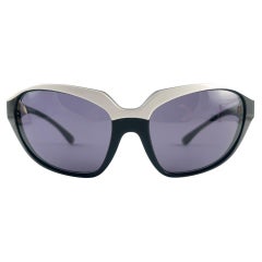 Vintage Thierry Mugler Black & White Bug Eye Medium Size 1980's Paris Sunglasses