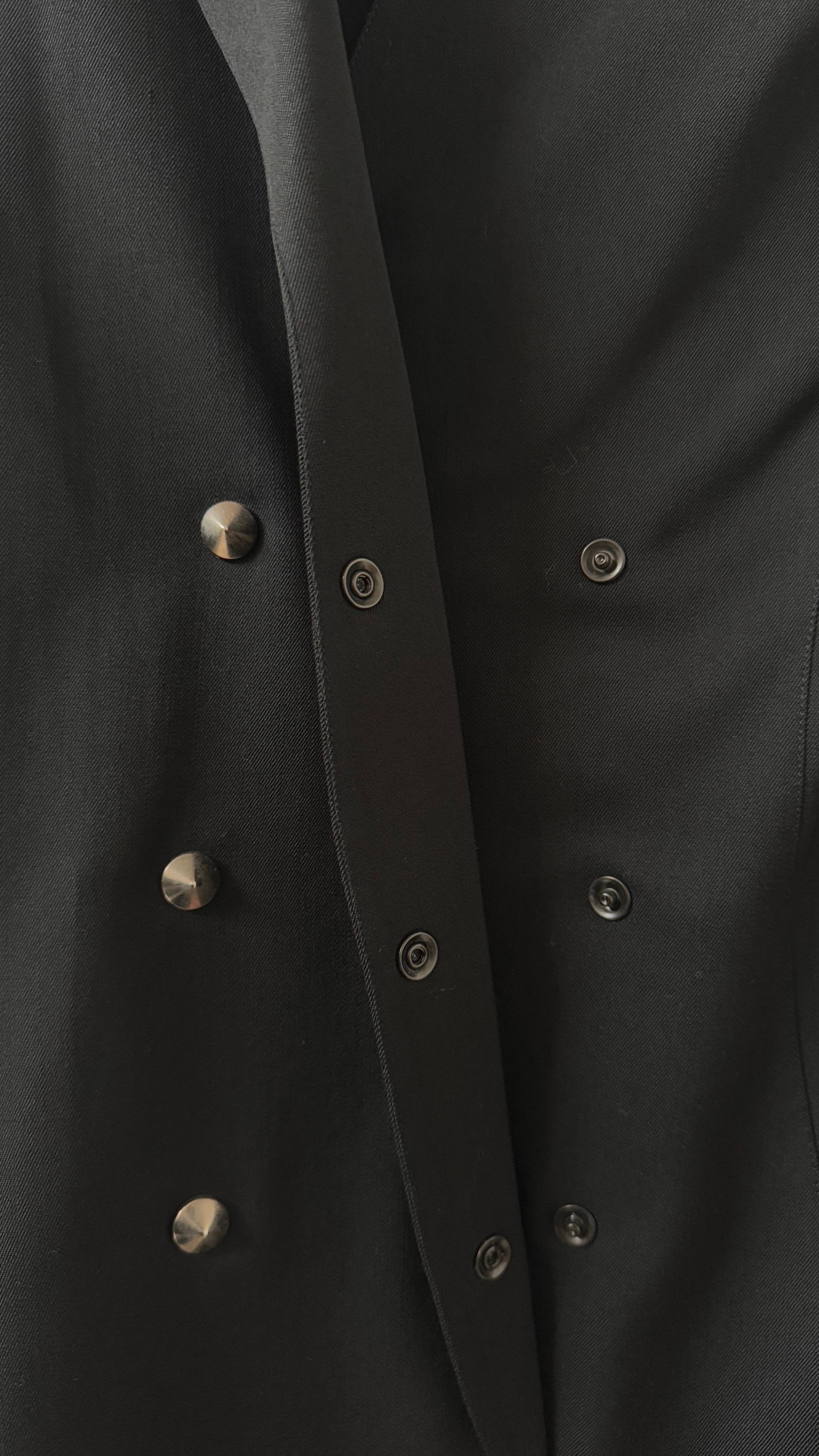 Vintage Thierry Mugler Black Wool Tailored Jacket For Sale 1