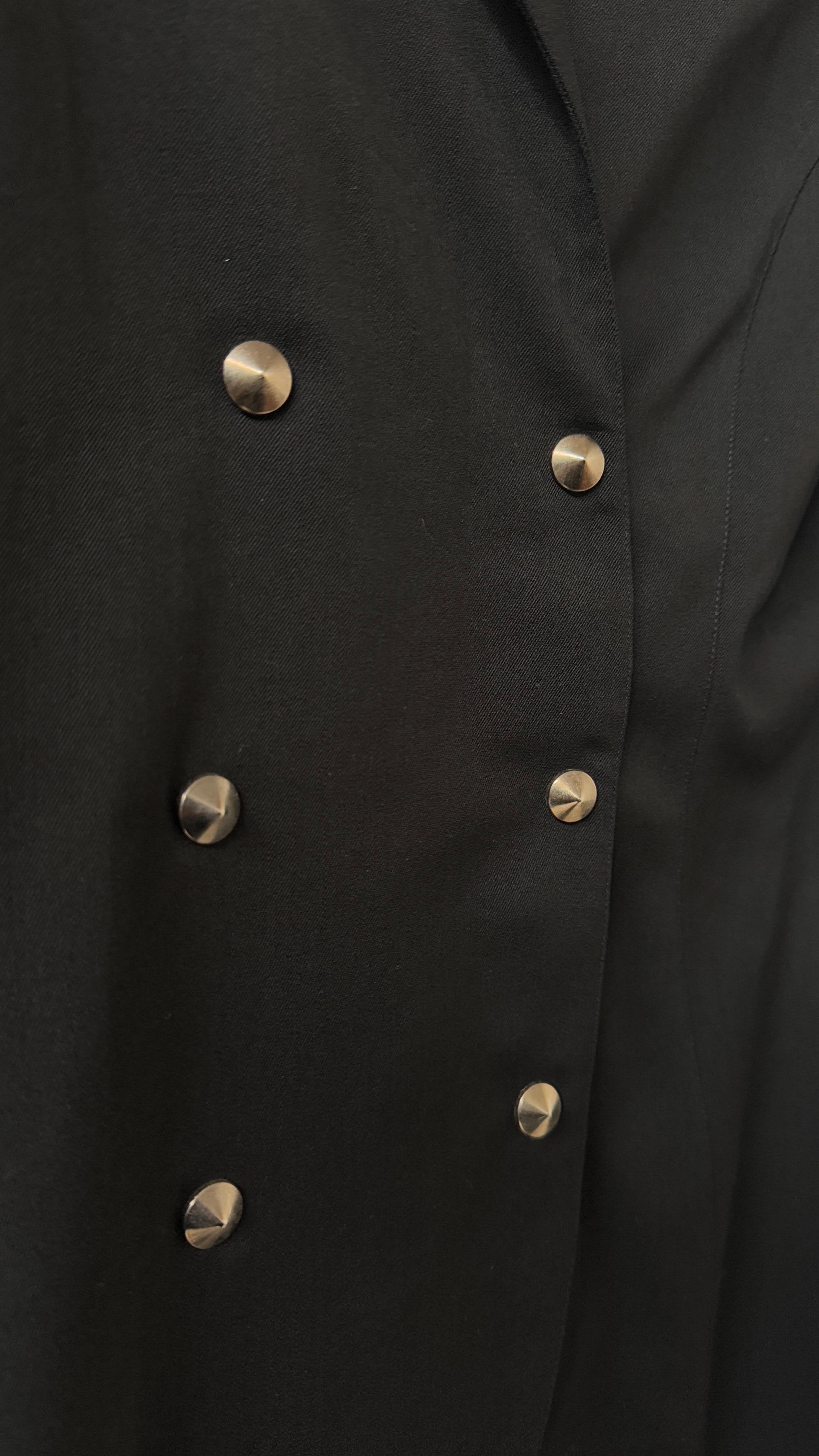 Vintage Thierry Mugler Black Wool Tailored Jacket For Sale 3