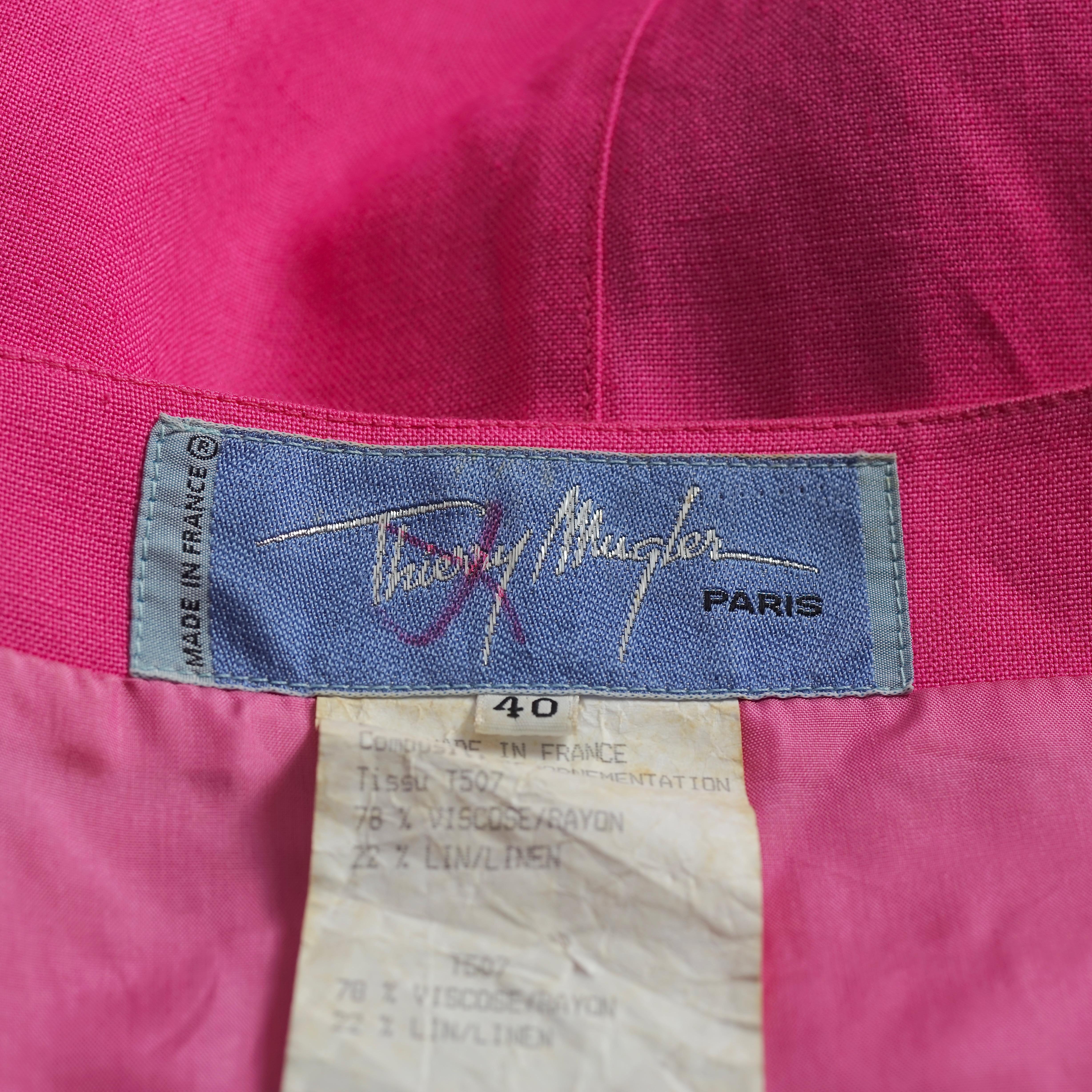 Vintage THIERRY MUGLER Colour Block Bows Blazer Skirt Suit For Sale 8