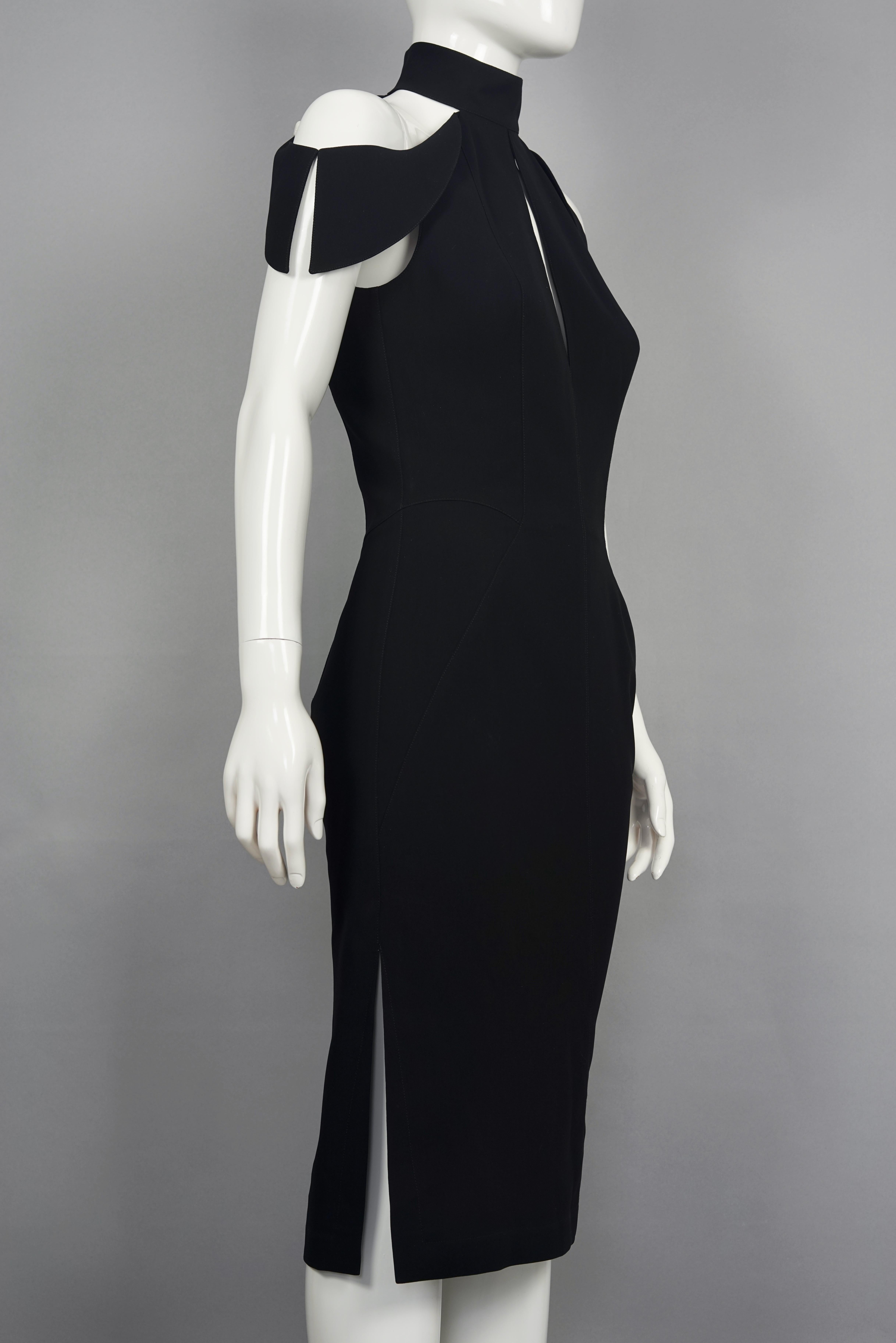 Vintage THIERRY MUGLER COUTURE Schulterfreies Futuristisches Schwarzes Kleid im Zustand „Hervorragend“ in Kingersheim, Alsace
