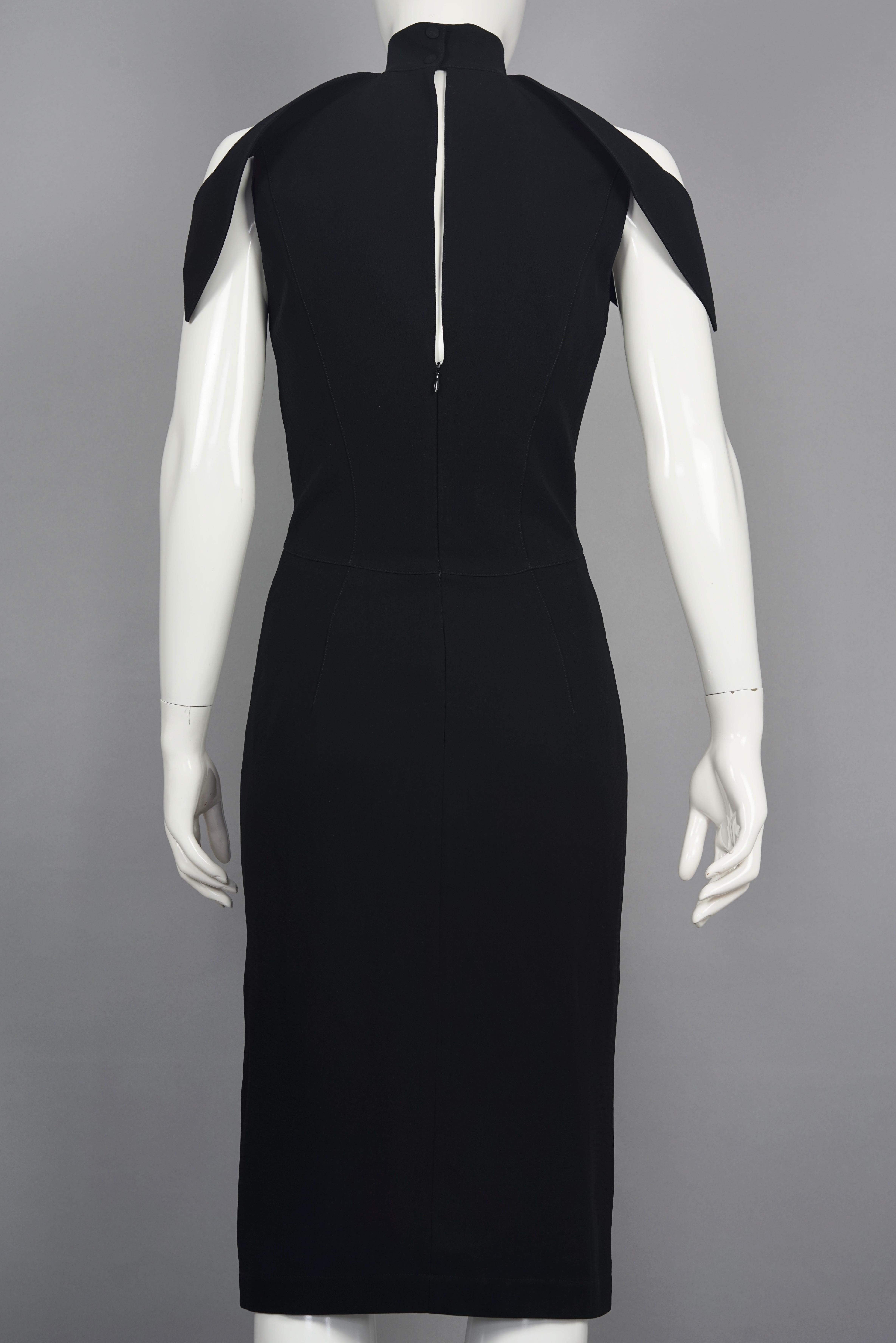 Vintage THIERRY MUGLER COUTURE Schulterfreies Futuristisches Schwarzes Kleid 1