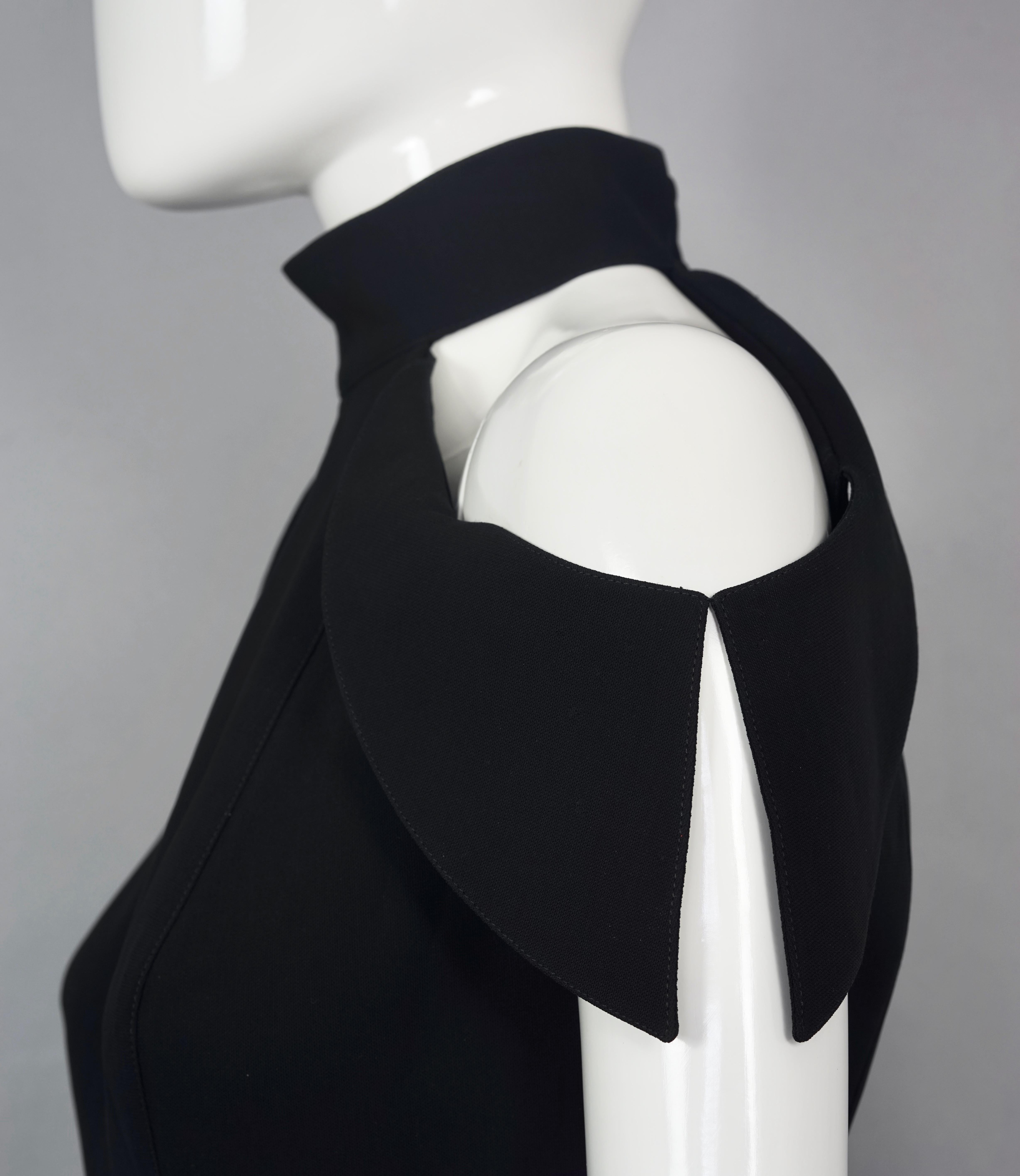 Vintage THIERRY MUGLER COUTURE Schulterfreies Futuristisches Schwarzes Kleid 3