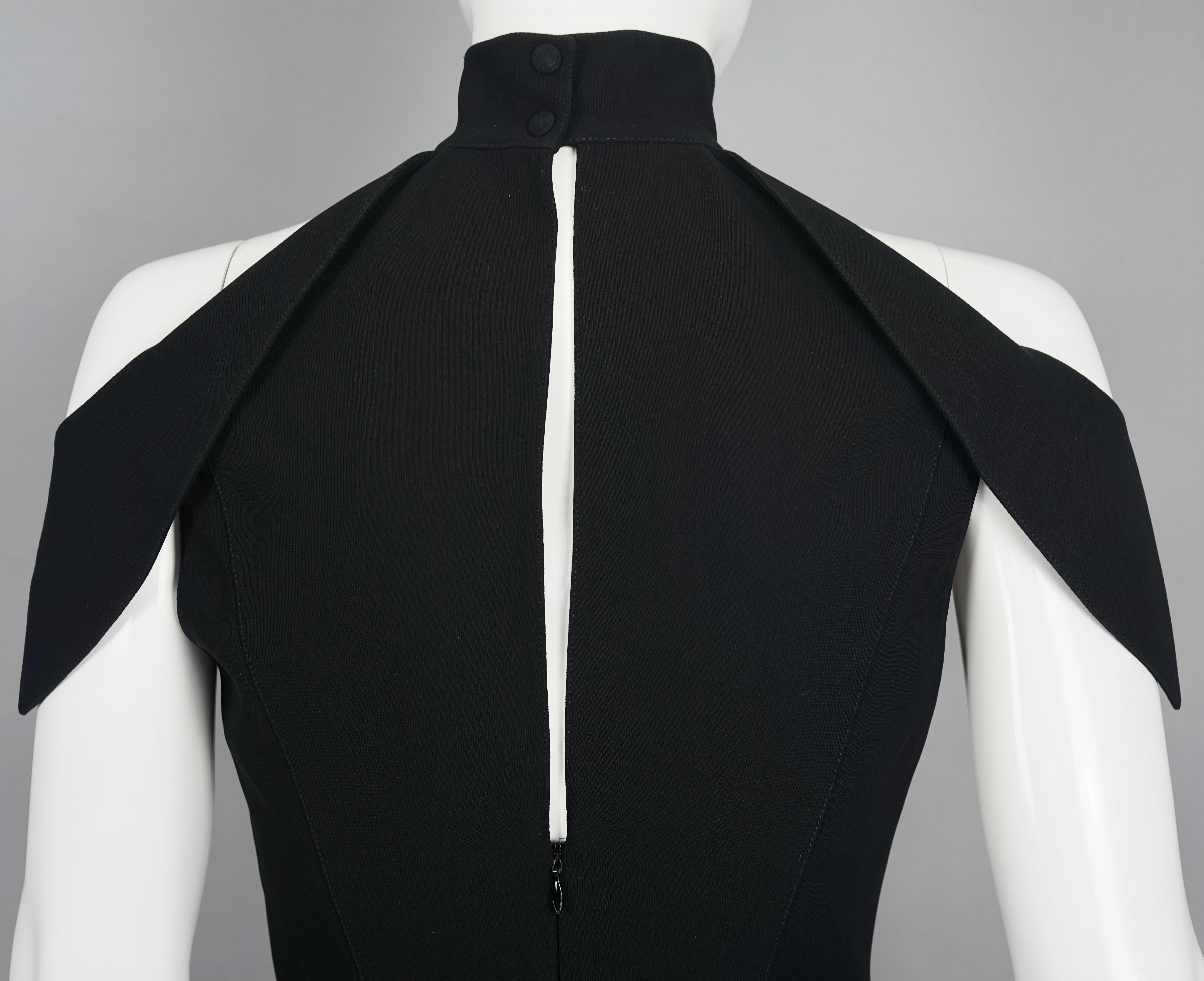 Vintage THIERRY MUGLER COUTURE Schulterfreies Futuristisches Schwarzes Kleid 4