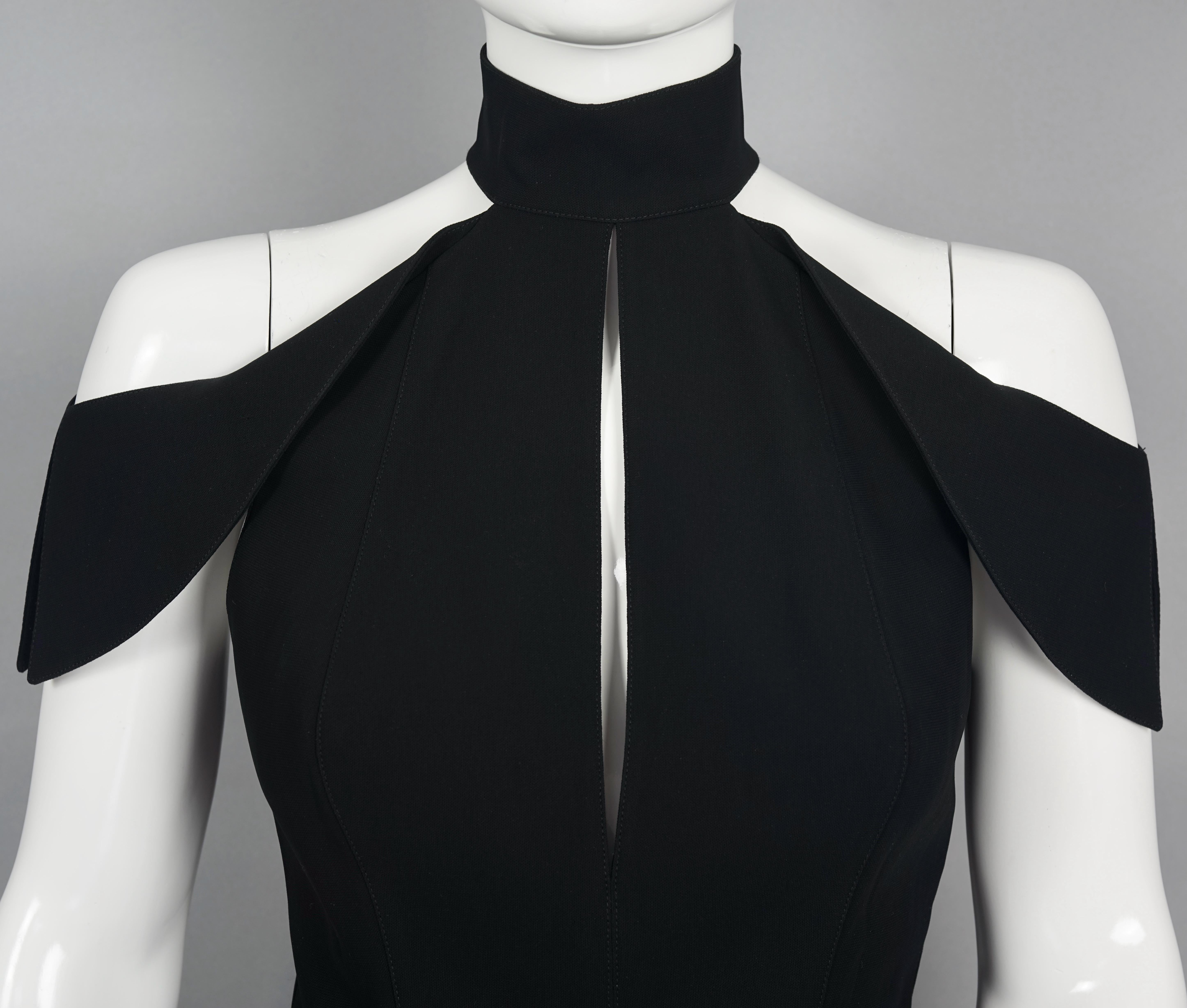Vintage THIERRY MUGLER COUTURE Schulterfreies Futuristisches Schwarzes Kleid 5