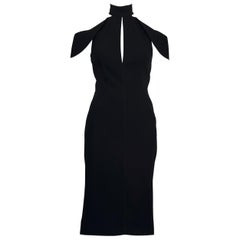 Vintage THIERRY MUGLER COUTURE Off Shoulder Futuristic Black Dress