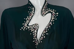 Vintage THIERRY MUGLER Wickelkleid mit Strassbesatz und Leuchtendem Ausschnitt, THIERRY MUGLER