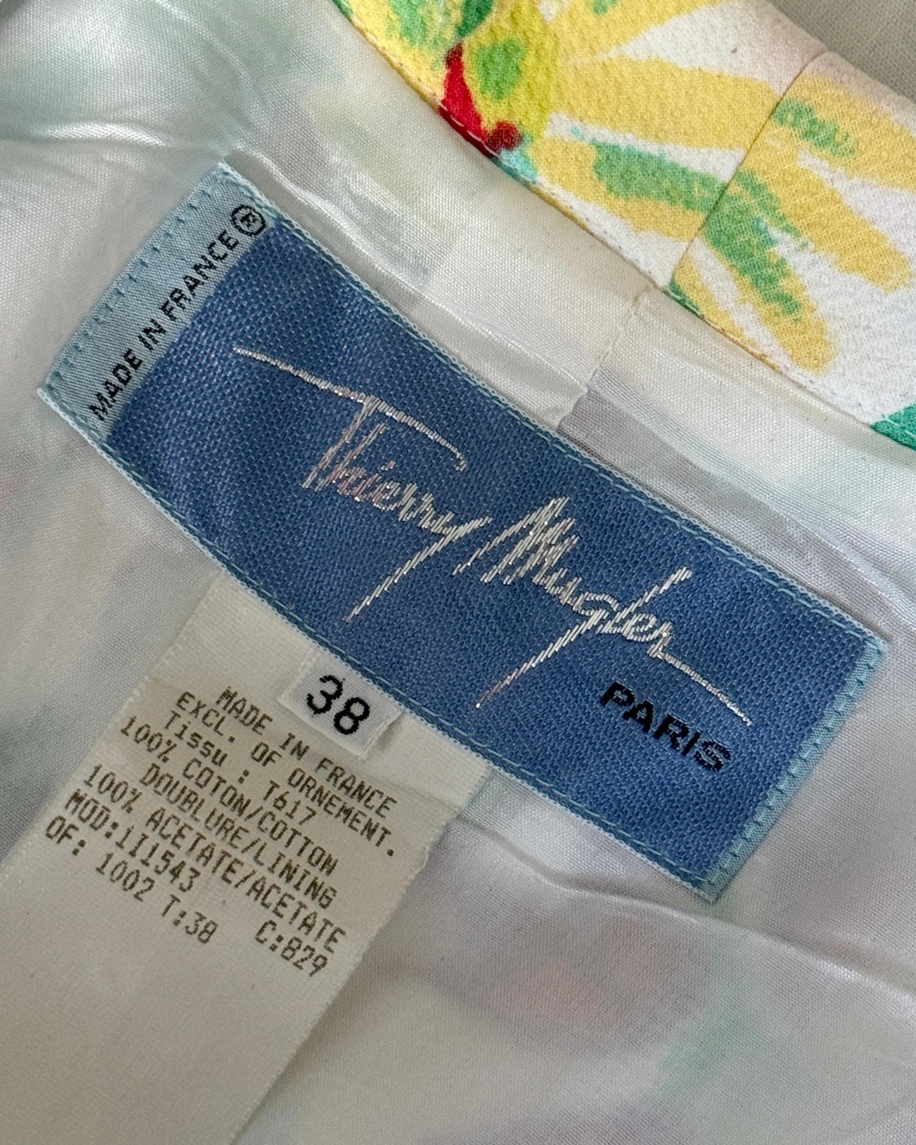 Thierry Mugler Floral Pique-Rockanzug mit Blumenmuster im Angebot 9