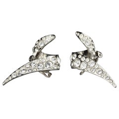 Vintage THIERRY MUGLER Futuristic Pointed Rhinestone Earrings