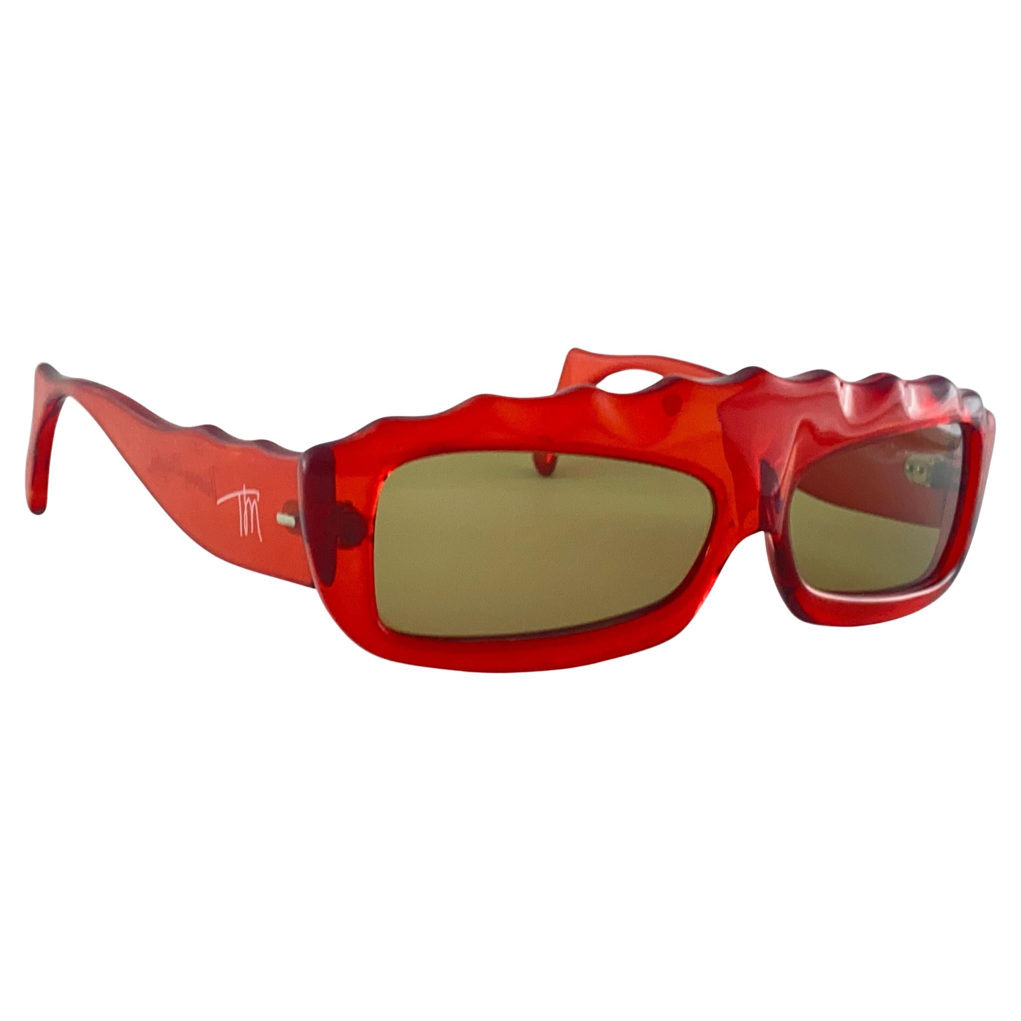 Vintage Thierry Mugler " Galaxie " Mask Rubi Red France Sunglasses 1977 For Sale