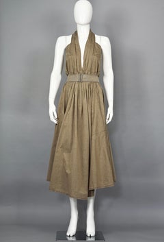 Vintage THIERRY MUGLER Halter Full Circle Belted Dress