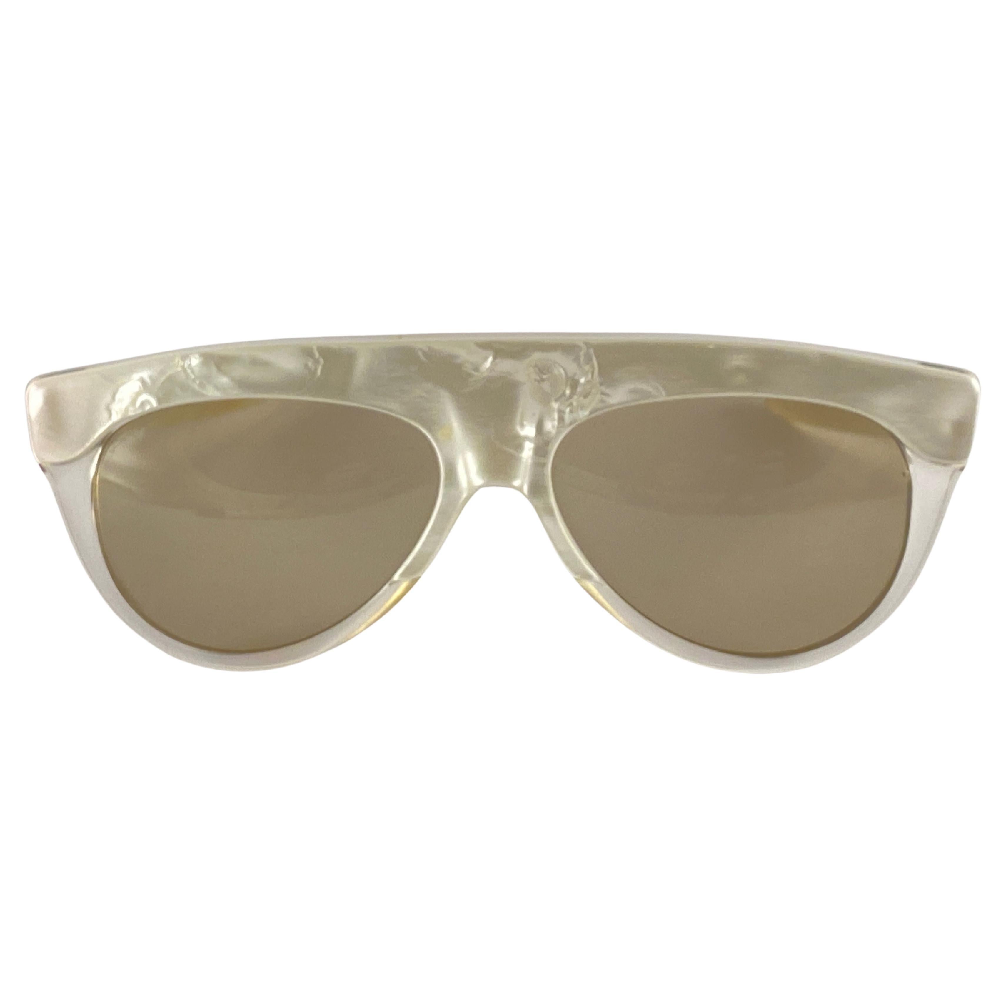 Vintage Thierry Mugler " Hemis " Mask Mother of Pearl France Sunglasses 1977 For Sale