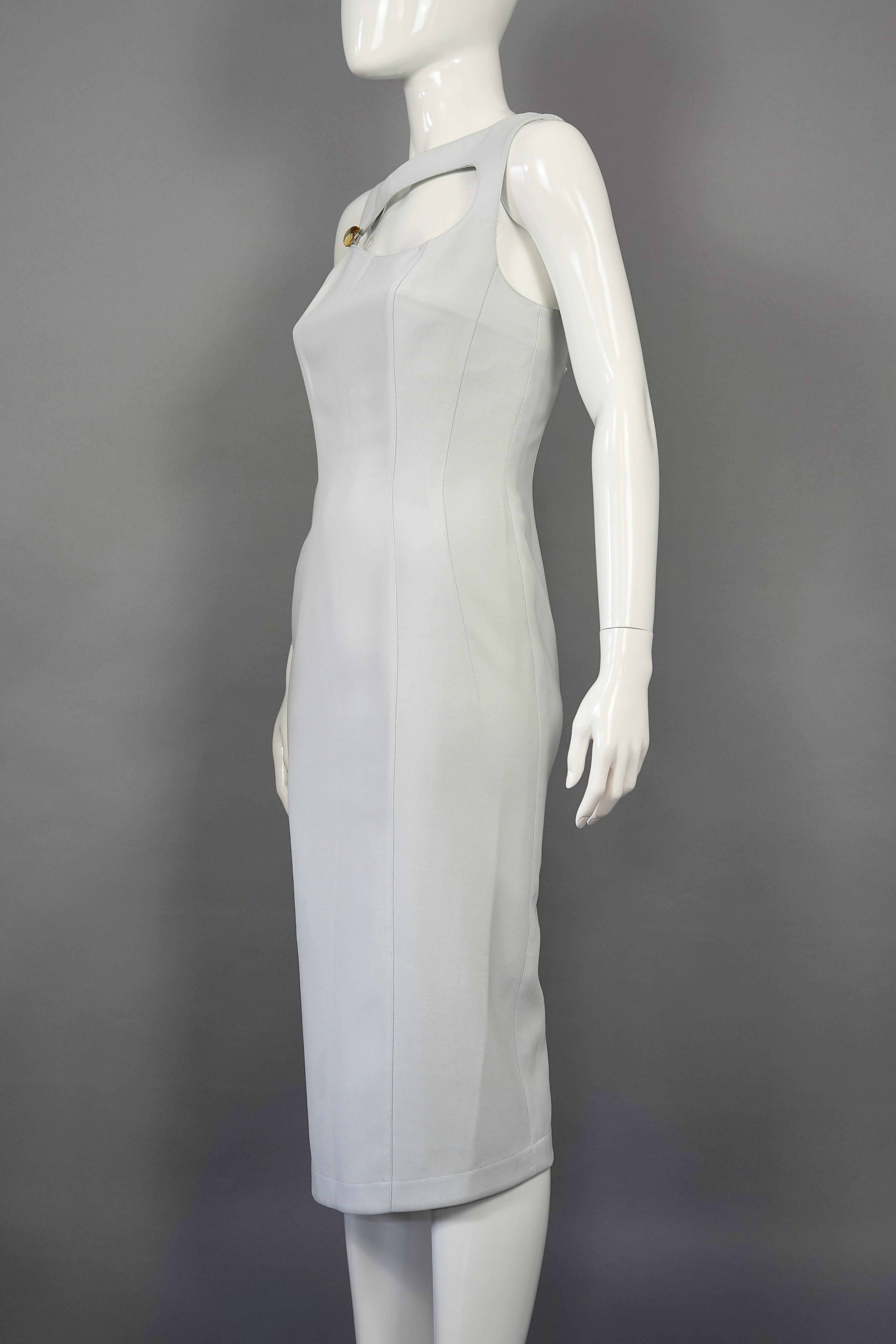 Vintage THIERRY MUGLER Jeweled Cut Out Neckline Dress In Excellent Condition For Sale In Kingersheim, Alsace
