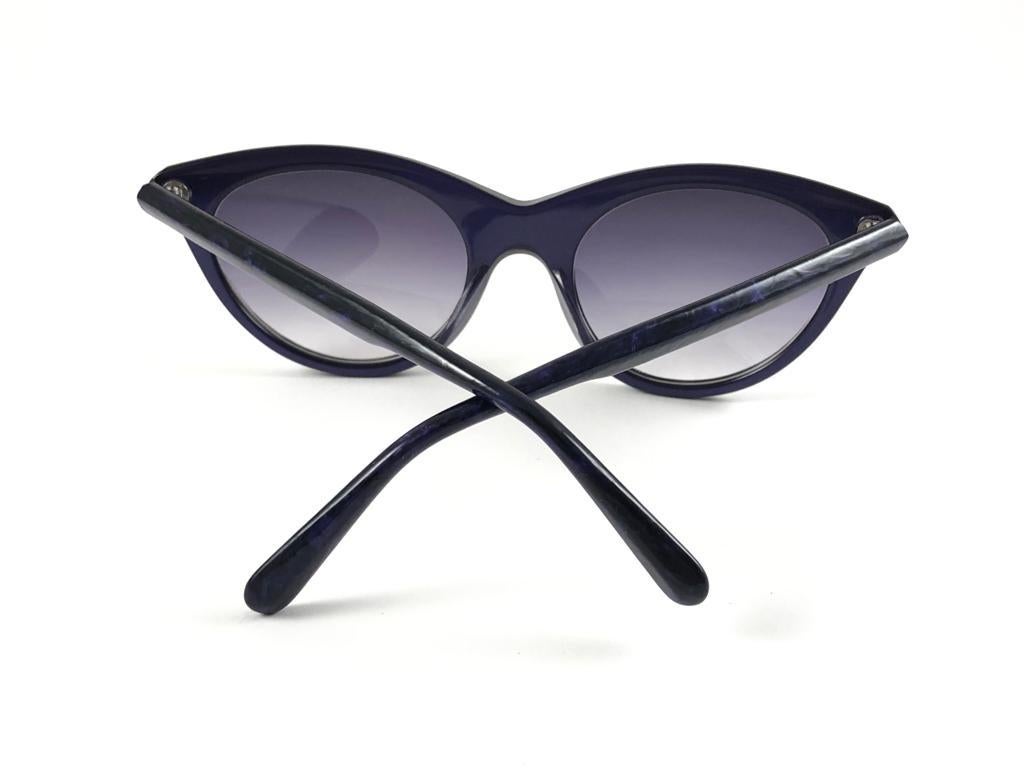 Vintage Thierry Mugler Marbled Purple & Gradient Lenses 1980's Paris Sunglasses 7