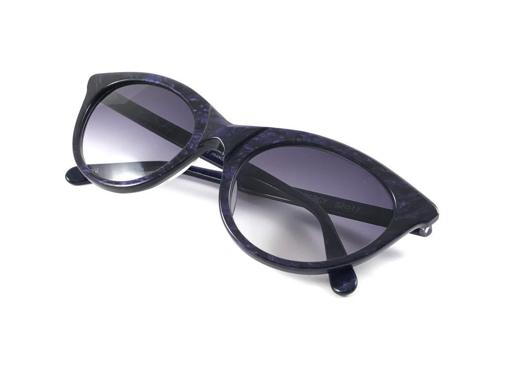 Vintage Thierry Mugler Marbled Purple & Gradient Lenses 1980's Paris Sunglasses 8