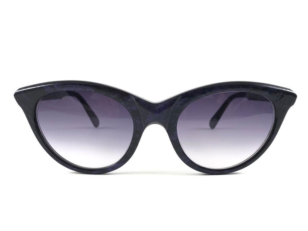Vintage Thierry Mugler Marbled Purple & Gradient Lenses 1980's Paris Sunglasses 9