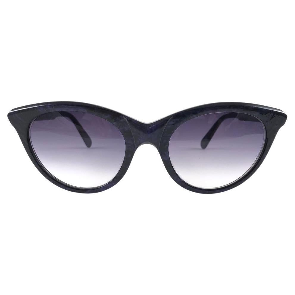 Vintage Thierry Mugler Marbled Purple & Gradient Lenses 1980's Paris Sunglasses