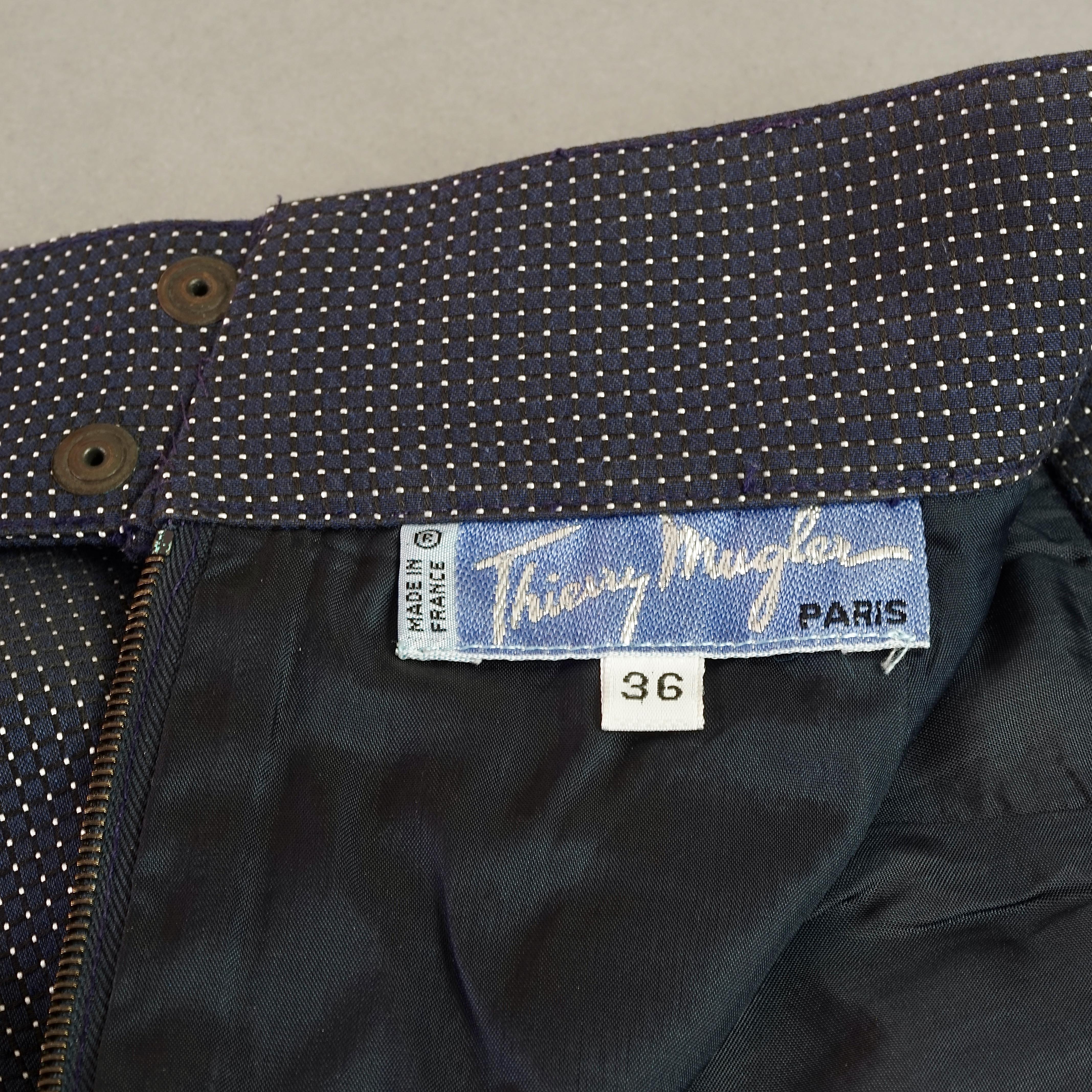 Vintage THIERRY MUGLER Metal Appliques Bow Polka Dot Jacket Skirt Suit 7