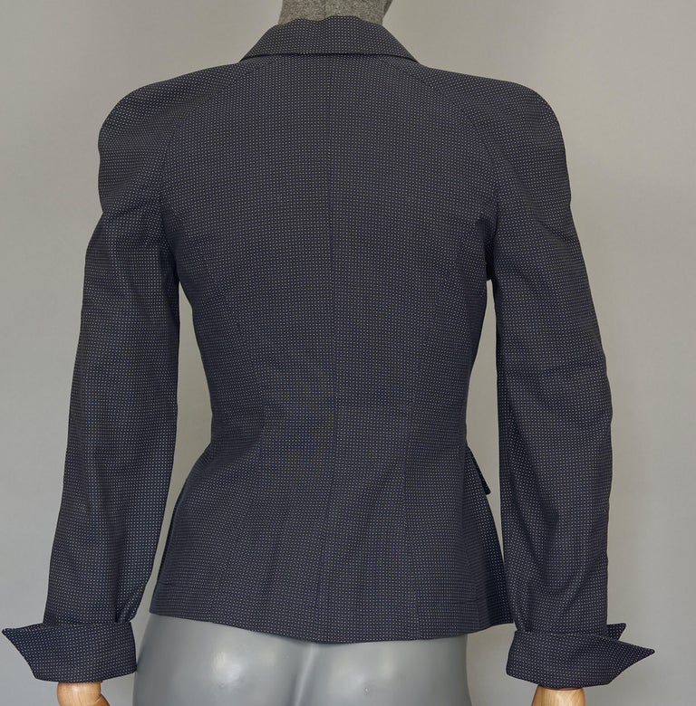 Vintage THIERRY MUGLER Metal Appliques Bow Polka Dot Jacket Skirt Suit ...