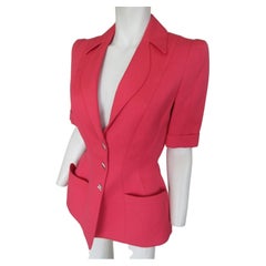 Vintage Thierry Mugler Paris 1980s Women's Cotton Jacket, Size FR 38