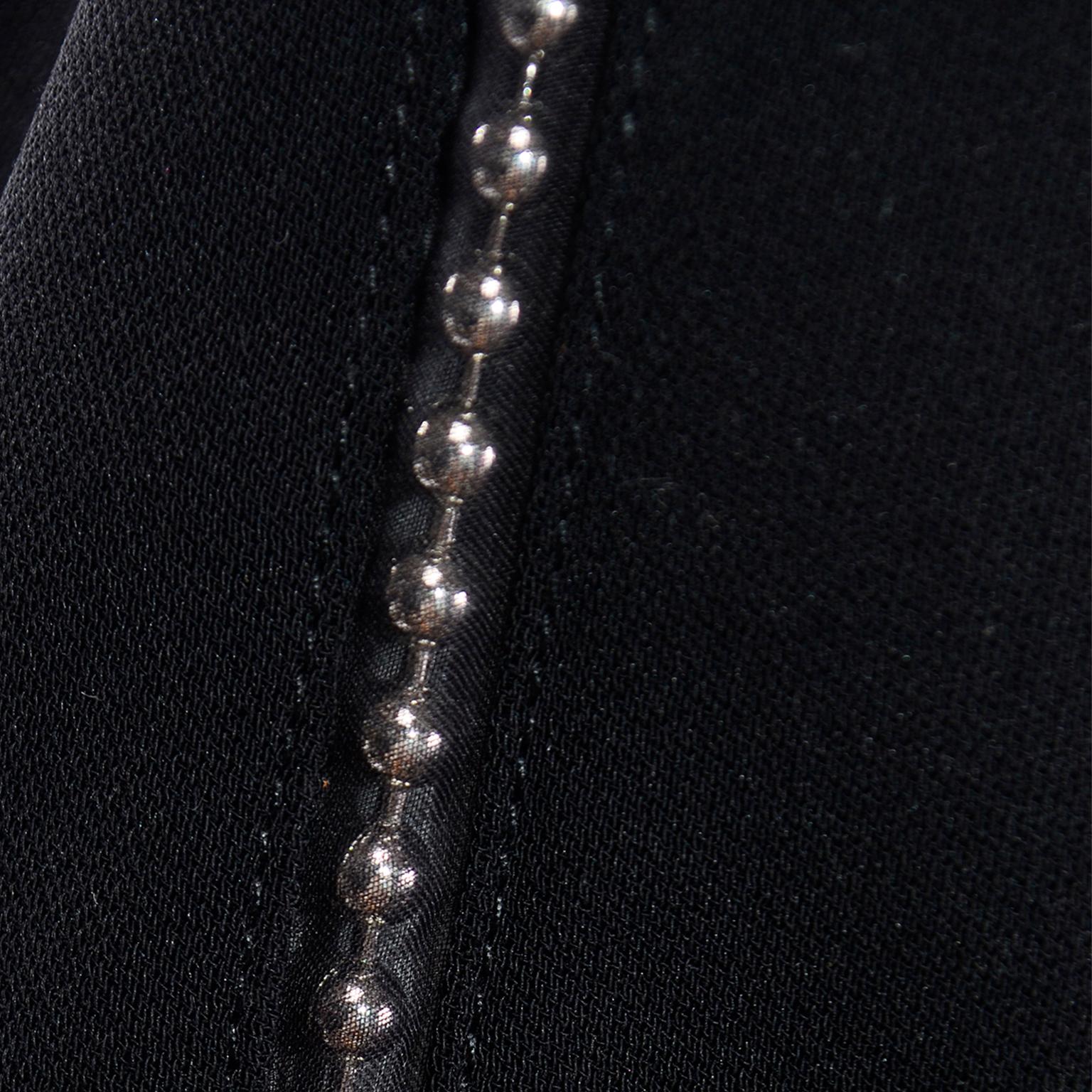 Women's or Men's Vintage Thierry Mugler Paris vintage Black Blazer Jacket With Ball Chain Detail
