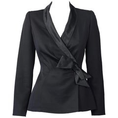 Vintage THIERRY MUGLER PARIS Wrap Silk Bow Jacket