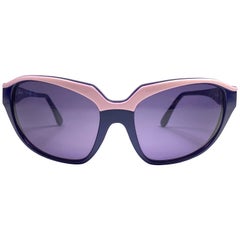 Vintage Thierry Mugler Purple & Pink Bug Eye Medium Size 1980's Paris Sunglasses