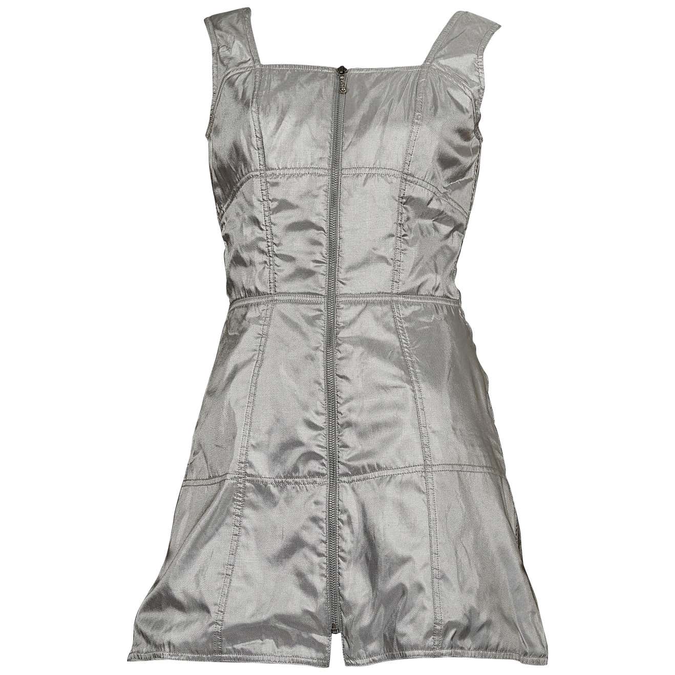 Vintage THIERRY MUGLER Quilted Silver Space Age Futuristic Dress For ...