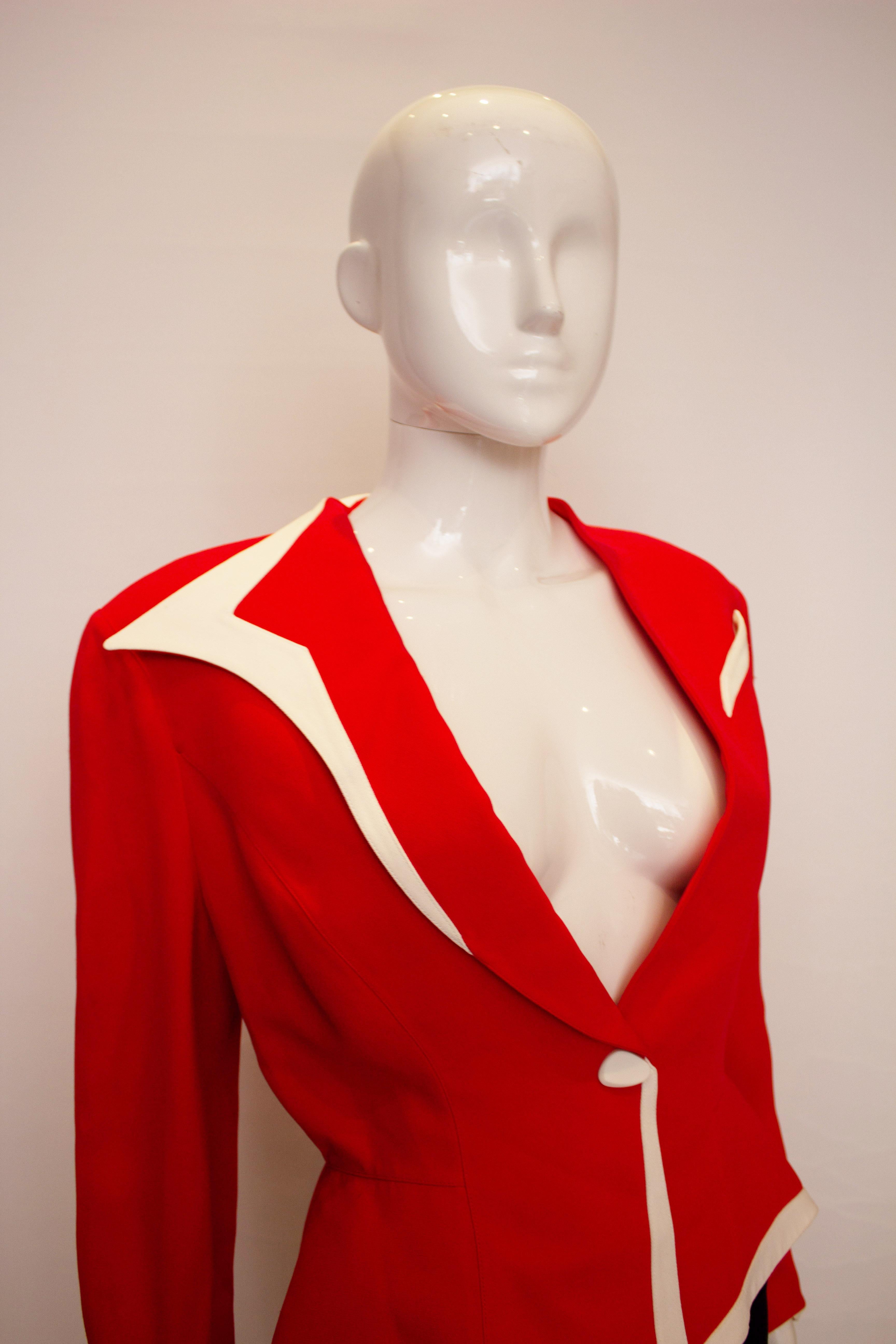 Women's Vintage Thierry Mugler Red and White Jacket