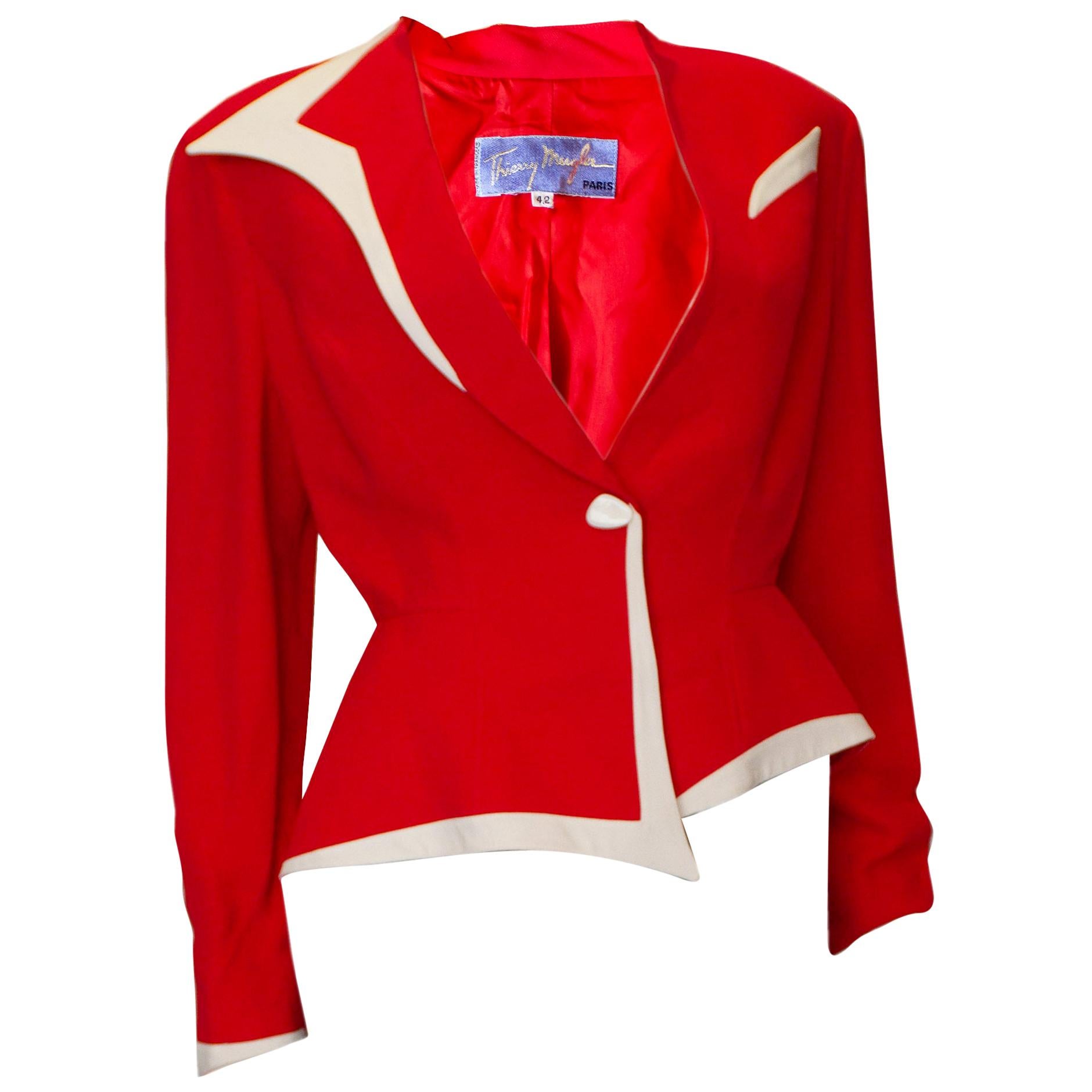 Vintage Thierry Mugler Red and White Jacket