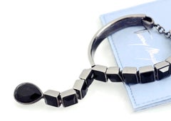 Vintage Thierry Mugler Space Age Black Chrome Bracelet